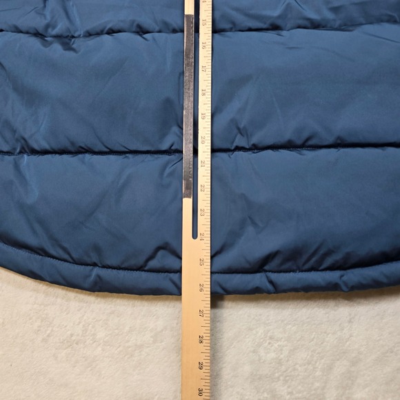 Original Penguin Color Block Puffer Vest Mens Large Navy Orange Cream $135 NEW - Picture 11 of 13